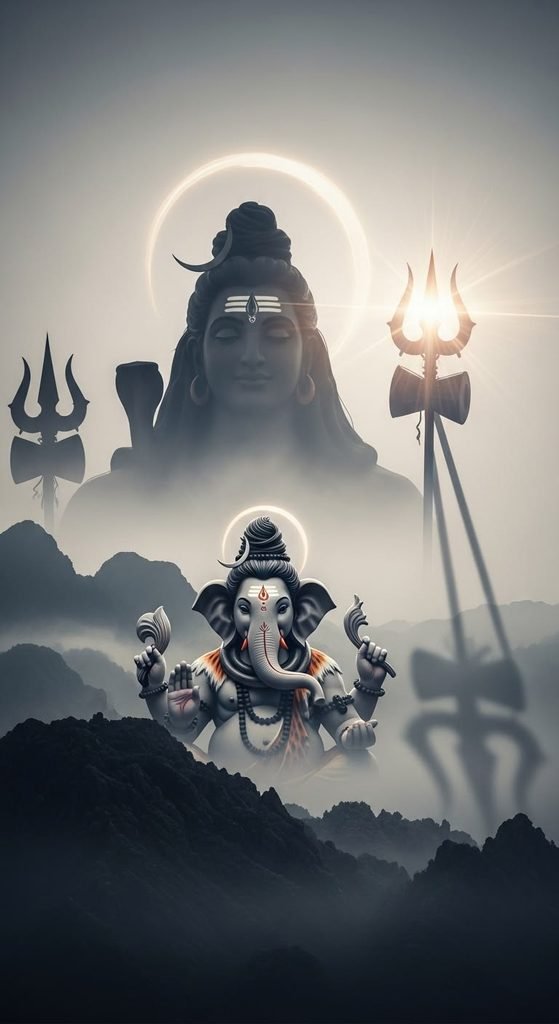 Lord Shiva (Mahadev) And His Son Lord Ganesh