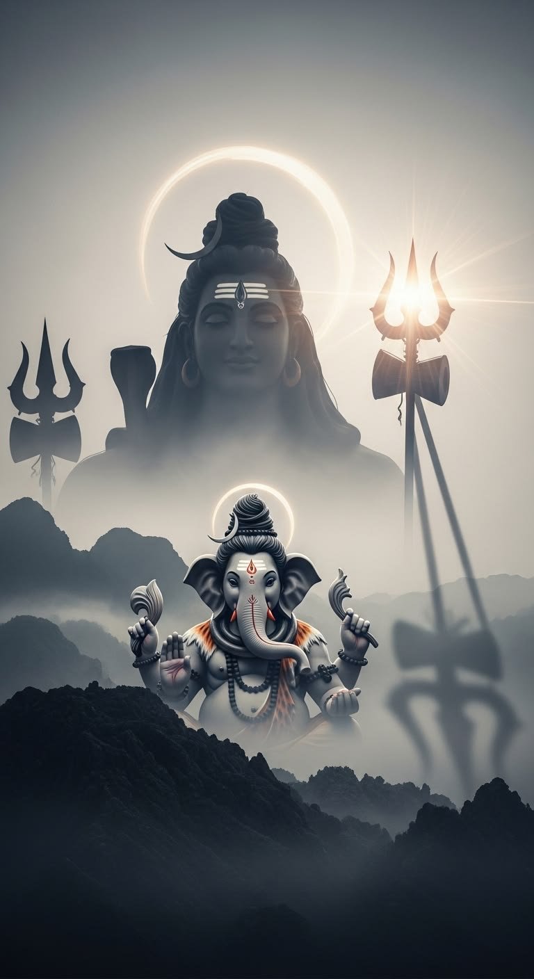 Lord Shiva (Mahadev) And His Son Lord Ganesh