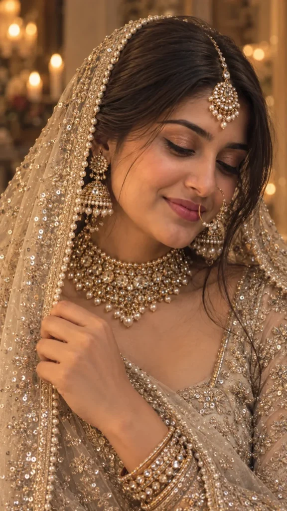 Heavily embellished bridal lehenga