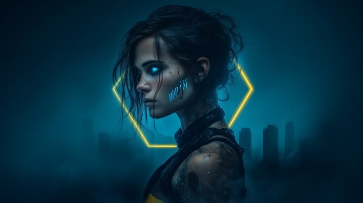 Cyberpunk-Style Female Character