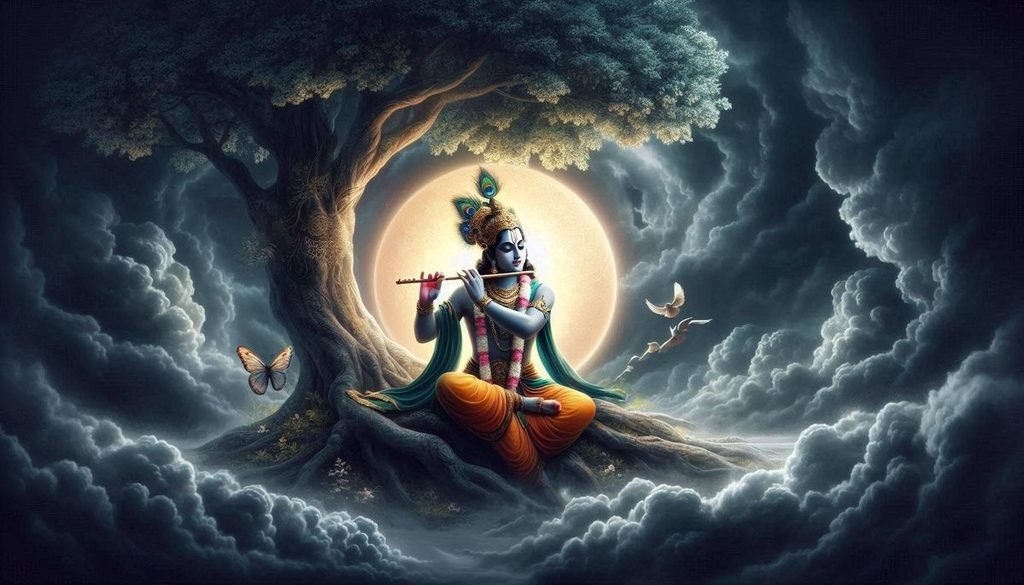 Lord Krishna Playing The Flute