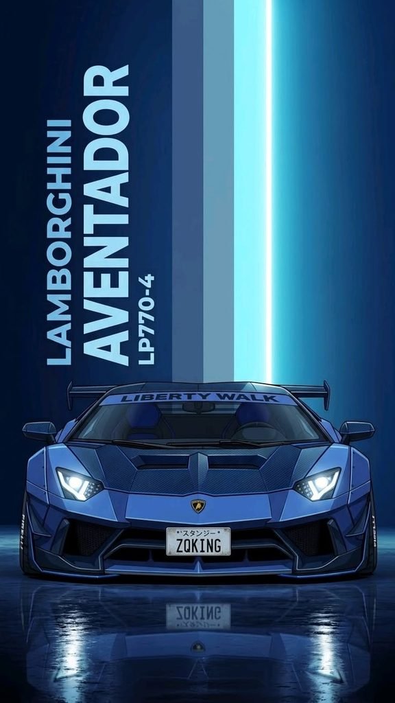 Blue Lamborghini Aventador Modified