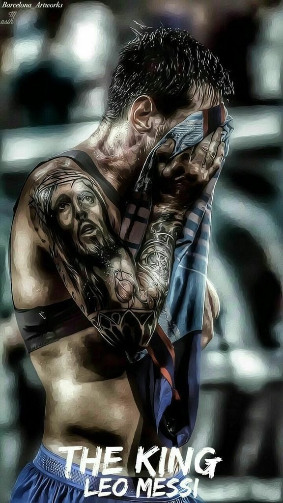 Lionel Messi Wiping His Face