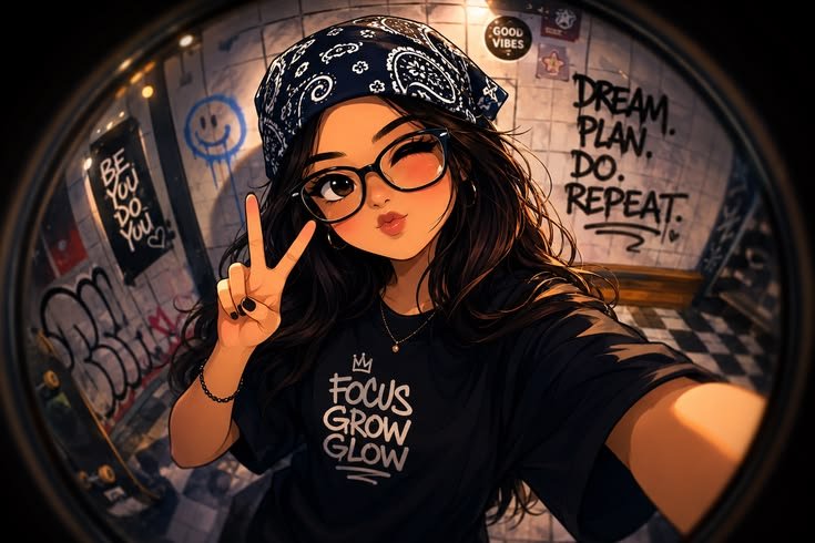 Focus, Grow, Glow | Cute Aesthetic Girl
